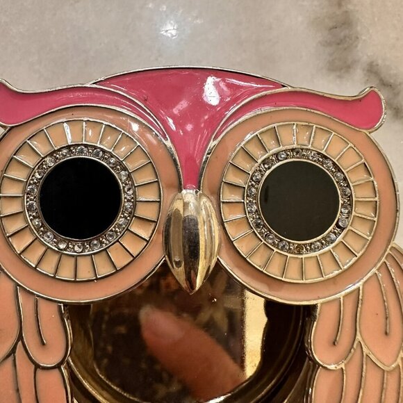 Bath & Body Works Scentportable Pink Owl Rhinestones Eyes Metal  Visor Clip - Picture 5 of 7